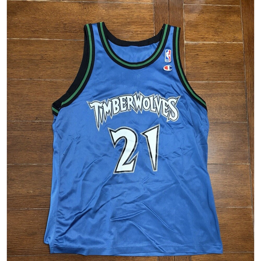 Kevin Garnett Vtg 90s Champion Minnesota Timberwolves Jersey Mens Size M